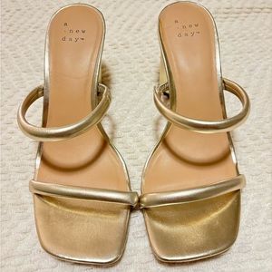 Gold Strappy Heels